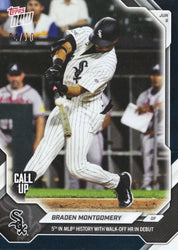 2026 Topps Now Braden Montgomery #311 Black Foil /10 5th in MLB History with Walk Off Home Run in Debut Chicago White Sox Rookie RC Baseball Card (ONLINE ORDER ONLY)
