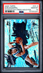 Graded 2025 Topps Kon Knueppel #CC4 Clutch City Prospects Holo Foil Rookie RC Basketball Card PSA 10 Gem Mint (ONLINE ORDER ONLY)