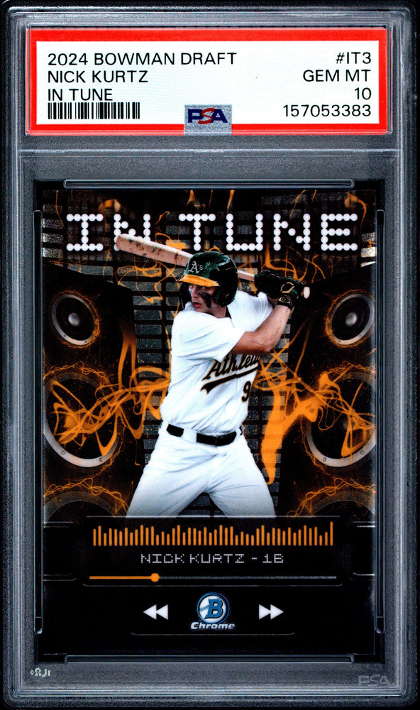 Graded 2024 Topps Bowman Draft Nick Kurtz #IT3 In Tune Rookie RC Baseball Card PSA 10 Gem Mint (ONLINE ORDER ONLY)
