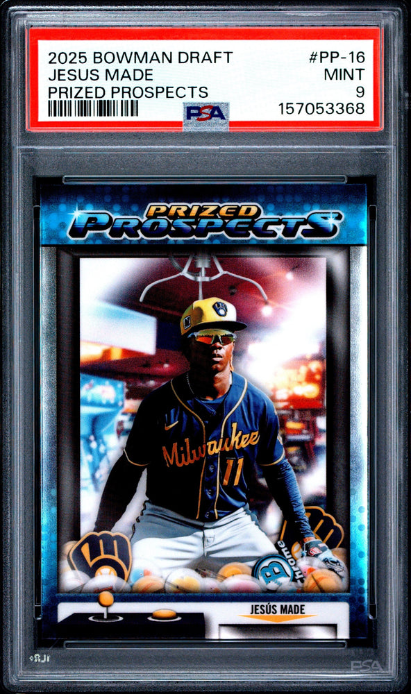 Graded 2025 Topps Bowman Draft Jesus Made #PP16 Prized Prospects Rookie RC Baseball Card PSA 9 Mint (ONLINE ORDER ONLY)