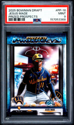 Graded 2025 Topps Bowman Draft Jesus Made #PP16 Prized Prospects Rookie RC Baseball Card PSA 9 Mint (ONLINE ORDER ONLY)