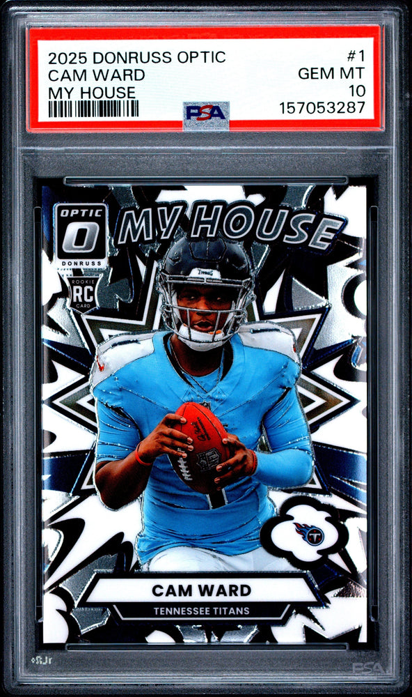 Graded 2025 Panini Donruss Optic Cam Ward #1 My House Rookie RC Football Card PSA 10 Gem Mint (ONLINE ORDER ONLY)