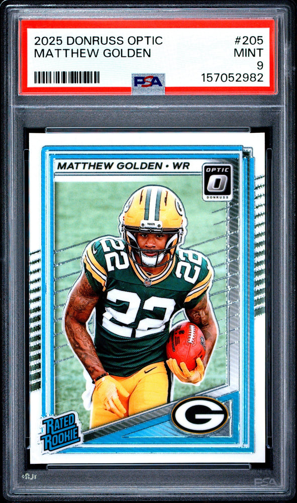 Graded 2025 Panini Donruss Optic Matthew Golden #205 Rookie RC Football Card PSA 9 Mint (ONLINE ORDER ONLY)