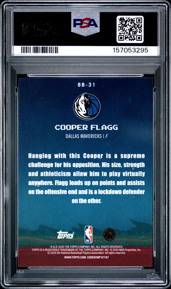 Graded 2025 Topps Cooper Flagg #8B-31 8-Bit Ballers Rookie RC Basketball Card PSA 8 Near Mint (ONLINE ORDER ONLY)