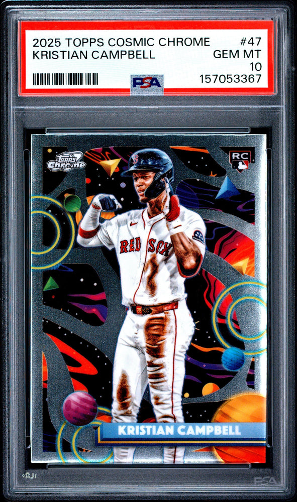 Graded 2025 Topps Chrome Cosmic Kristian Campbell #47 Rookie RC Baseball Card PSA 10 Gem Mint (ONLINE ORDER ONLY)