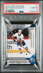 Graded 2025 Topps Now Matthew Schaefer #77 Rookie RC Hockey Card PSA 10 Gem Mint (ONLINE ORDER ONLY)