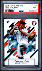 Graded 2025 Topps Pristine Jackson Jobe #29 Refractor Rookie RC Baseball Card PSA 9 Mint (ONLINE ORDER ONLY)