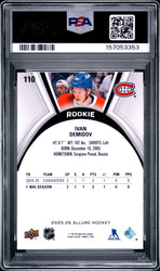 Graded 2025 Upper Deck Allure Ivan Demidov #110 Rookie RC Hockey Card PSA 10 Gem Mint (ONLINE ORDER ONLY)