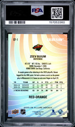 Graded 2025 Upper Deck Allure Zeev Buium #CF1 Color Flow Red-Orange Rookie RC Hockey Card PSA 10 Gem Mint (ONLINE ORDER ONLY)