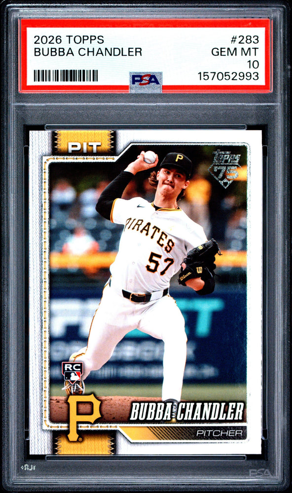 Graded 2026 Topps Bubba Chandler #283 Rookie RC Baseball Card PSA 10 Gem Mint (ONLINE ORDER ONLY)