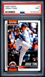 Graded 2026 Topps Jonah Tong #4 Rookie RC Baseball Card PSA 9 Mint (ONLINE ORDER ONLY)