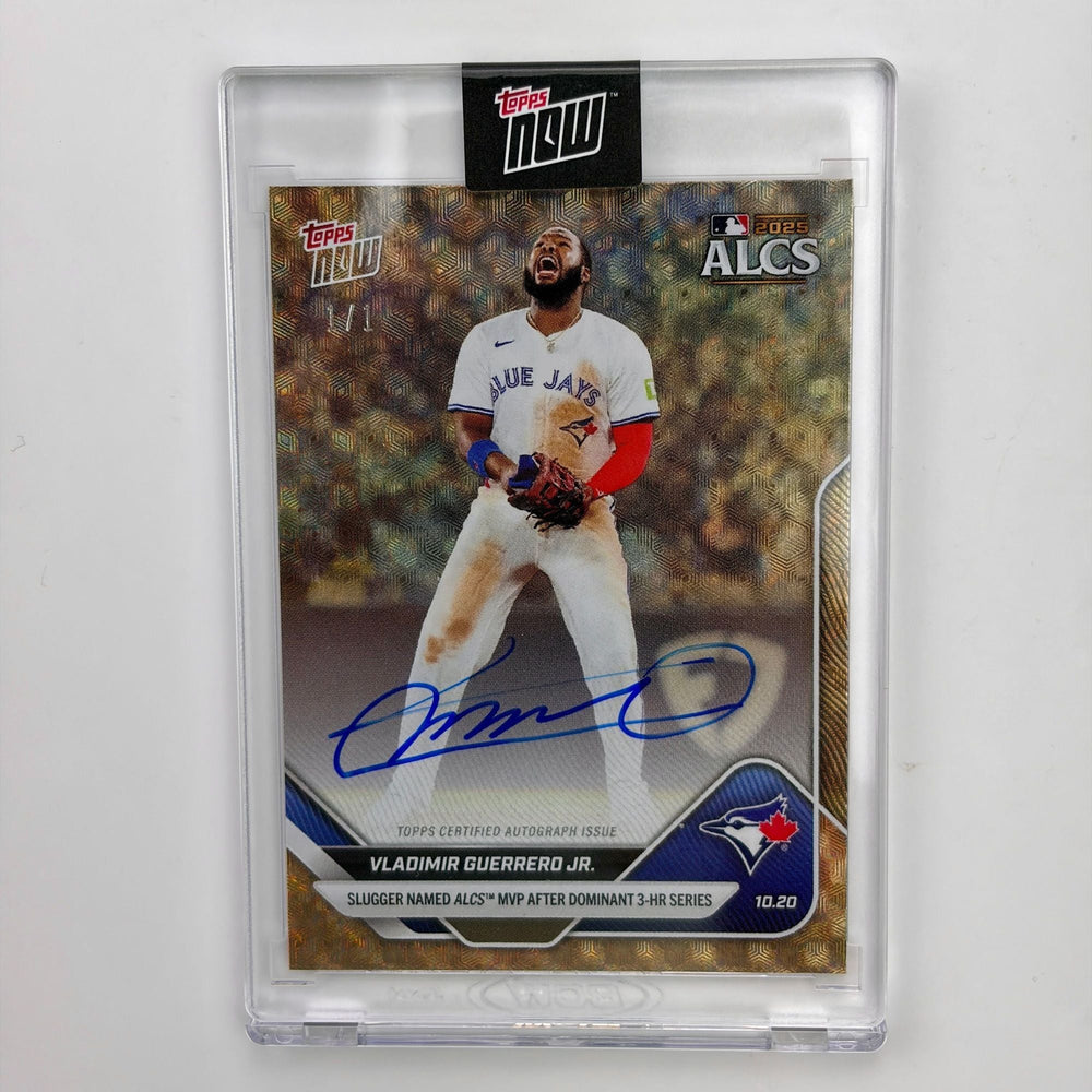 2025 Topps Now Vladimir Guerrero Jr #891C Foilfractor Auto 1/1 Slugger Named ALCS MVP After Dominant 3 HR Series Toronto Blue Jays Baseball Card (ONLINE ORDER ONLY)