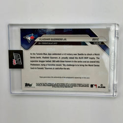 2025 Topps Now Vladimir Guerrero Jr #891C Foilfractor Auto 1/1 Slugger Named ALCS MVP After Dominant 3 HR Series Toronto Blue Jays Baseball Card (ONLINE ORDER ONLY)