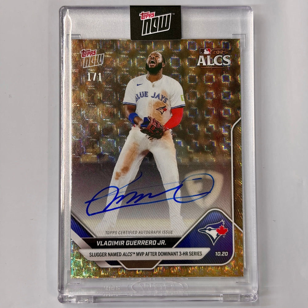 2025 Topps Now Vladimir Guerrero Jr #891C Foilfractor Auto 1/1 Slugger Named ALCS MVP After Dominant 3 HR Series Toronto Blue Jays Baseball Card (ONLINE ORDER ONLY)
