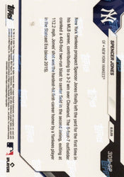 2026 Topps Now Spencer Jones #308SP Hardest Hit 1st Home Run by Club Player in Statcast Era New York Yankees Rookie RC Baseball Card (ONLINE ORDER ONLY)