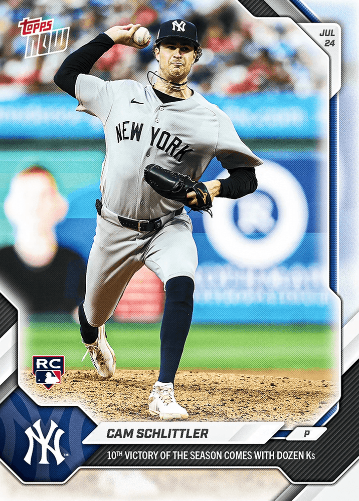 2026 Topps Now Cam Schlittler #483 10th Victory of Season Comes with Dozen Ks New York Yankees Rookie RC Baseball Card (ONLINE ORDER ONLY)