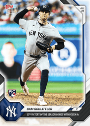 2026 Topps Now Cam Schlittler #483 10th Victory of Season Comes with Dozen Ks New York Yankees Rookie RC Baseball Card (ONLINE ORDER ONLY)