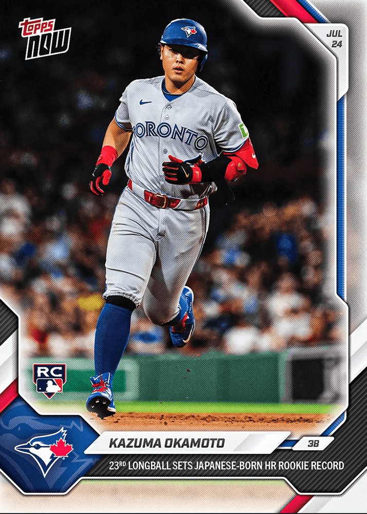 2026 Topps Now Kazuma Okamoto #484 23rd Longball Sets Japanese-Born Home Run Rookie Record Toronto Blue Jays Rookie RC Baseball Card (ONLINE ORDER ONLY)