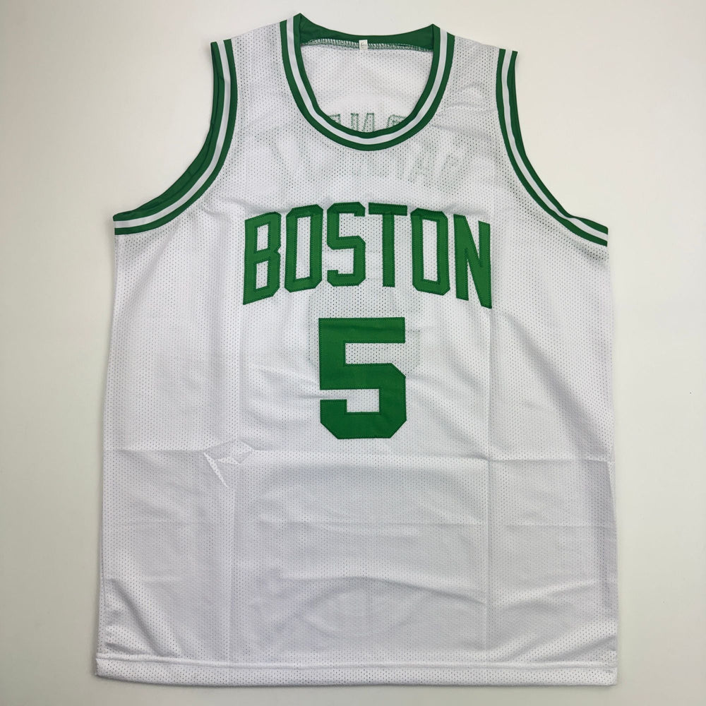 Autographed/Signed Kevin Garnett Boston White Basketball Jersey Beckett BAS COA (ONLINE ORDER ONLY)