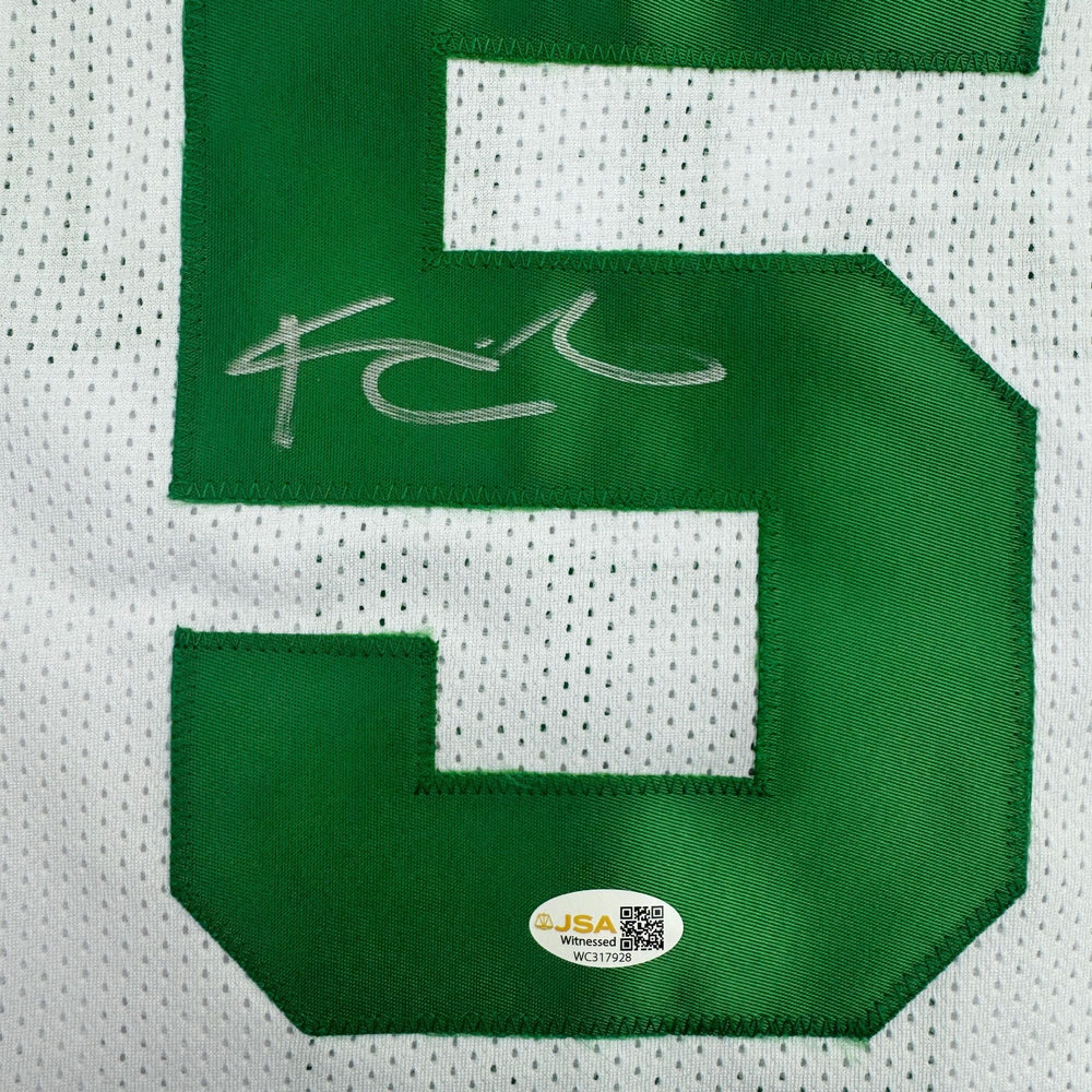 Autographed/Signed Kevin Garnett Boston White Basketball Jersey Beckett BAS COA (ONLINE ORDER ONLY)