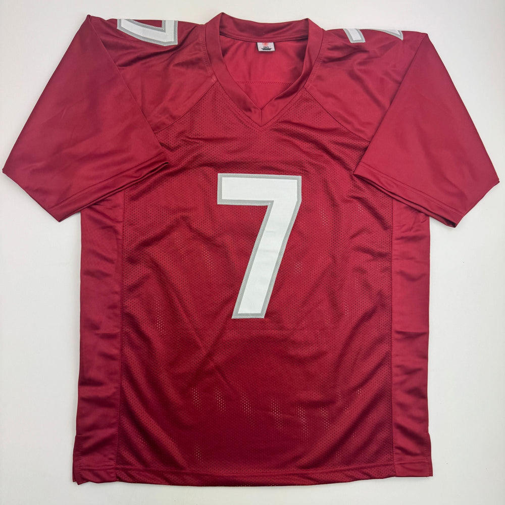 Autographed/Signed Jacoby Brissett Arizona Red Football Jersey JSA COA (ONLINE ORDER ONLY)