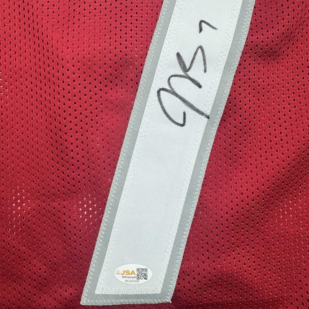 Autographed/Signed Jacoby Brissett Arizona Red Football Jersey JSA COA (ONLINE ORDER ONLY)