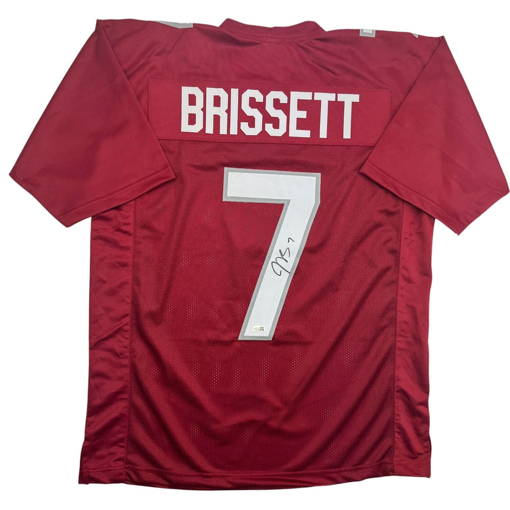 Autographed/Signed Jacoby Brissett Arizona Red Football Jersey JSA COA (ONLINE ORDER ONLY)