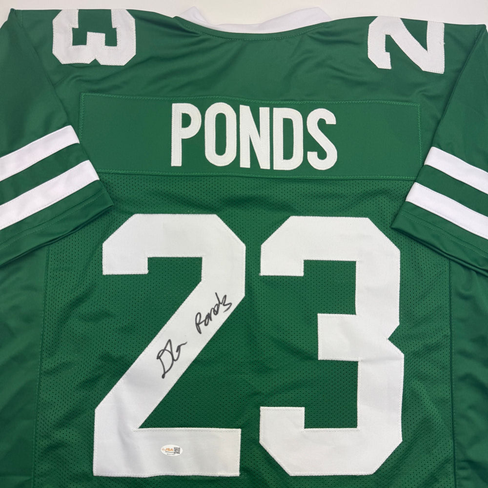 Autographed/Signed D'Angelo Ponds New York Green Football Jersey JSA COA (ONLINE ORDER ONLY)
