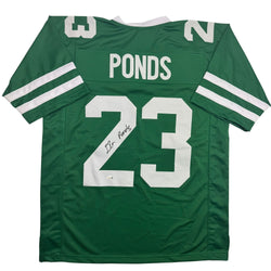 Autographed/Signed D'Angelo Ponds New York Green Football Jersey JSA COA (ONLINE ORDER ONLY)