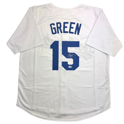 Autographed/Signed Shawn Green Los Angeles White Baseball Jersey JSA COA (ONLINE ORDER ONLY)