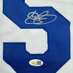 Autographed/Signed Shawn Green Los Angeles White Baseball Jersey JSA COA (ONLINE ORDER ONLY)