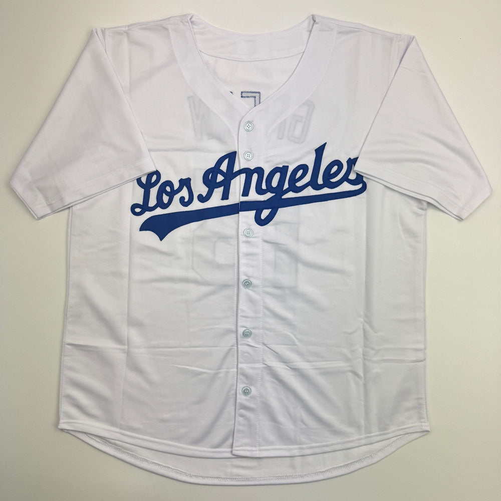 Autographed/Signed Shawn Green Los Angeles White Baseball Jersey JSA COA (ONLINE ORDER ONLY)