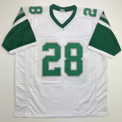 Autographed/Signed Bill Bradley Philadelphia White Football Jersey Beckett BAS COA (ONLINE ORDER ONLY)