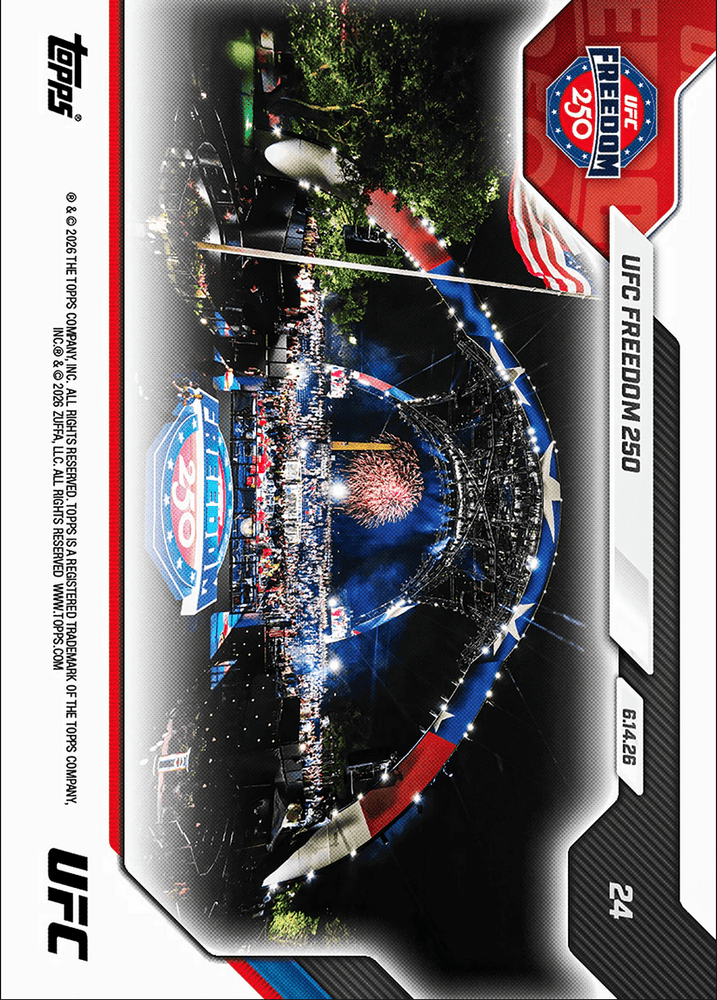 2026 Topps Now UFC 250 Freedom #24 Nonstop Action Caps Historic UFC Freedom 250 Night UFC Mixed Martial Arts Card (ONLINE ORDER ONLY)