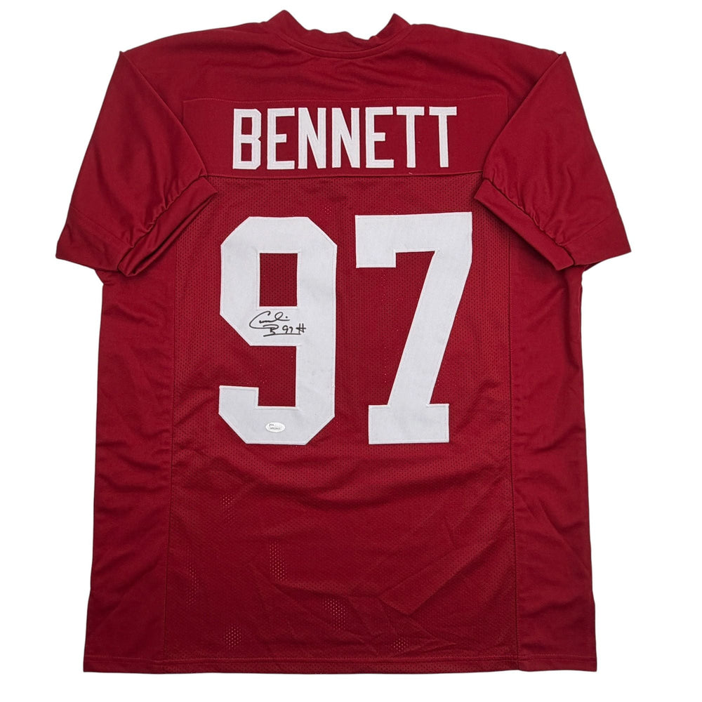 Autographed/Signed Cornelius Bennett Alabama Red College Football Jersey Beckett BAS COA (ONLINE ORDER ONLY)