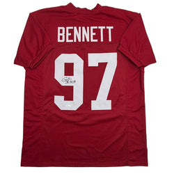 Autographed/Signed Cornelius Bennett Alabama Red College Football Jersey Beckett BAS COA (ONLINE ORDER ONLY)