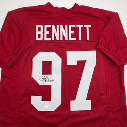 Autographed/Signed Cornelius Bennett Alabama Red College Football Jersey Beckett BAS COA (ONLINE ORDER ONLY)