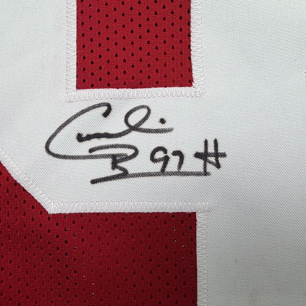 Autographed/Signed Cornelius Bennett Alabama Red College Football Jersey Beckett BAS COA (ONLINE ORDER ONLY)