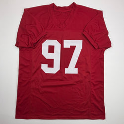 Autographed/Signed Cornelius Bennett Alabama Red College Football Jersey Beckett BAS COA (ONLINE ORDER ONLY)