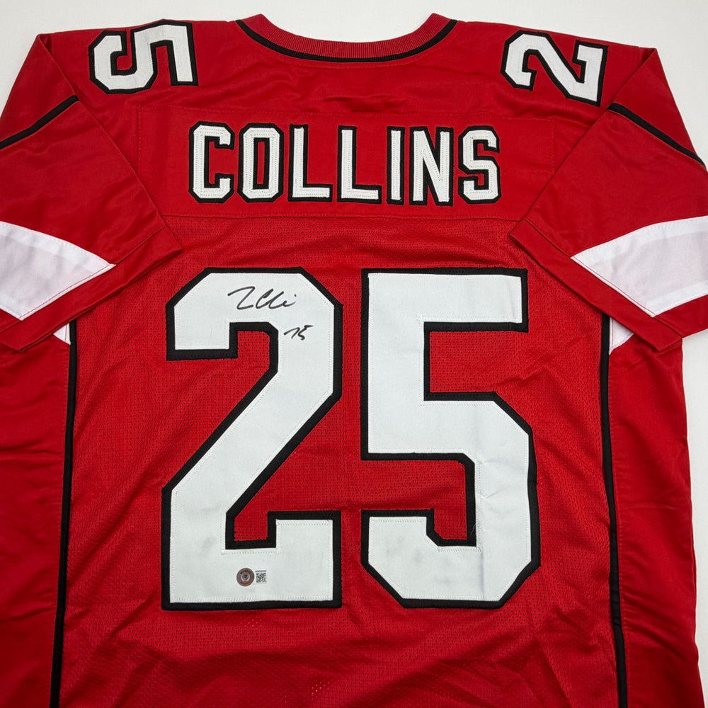 Autographed/Signed Zaven Collins Arizona Red Football Jersey Beckett BAS COA (ONLINE ORDER ONLY)