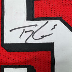 Autographed/Signed Trey Lance San Francisco Red Alternate Football Jersey Beckett BAS COA (ONLINE ORDER ONLY)