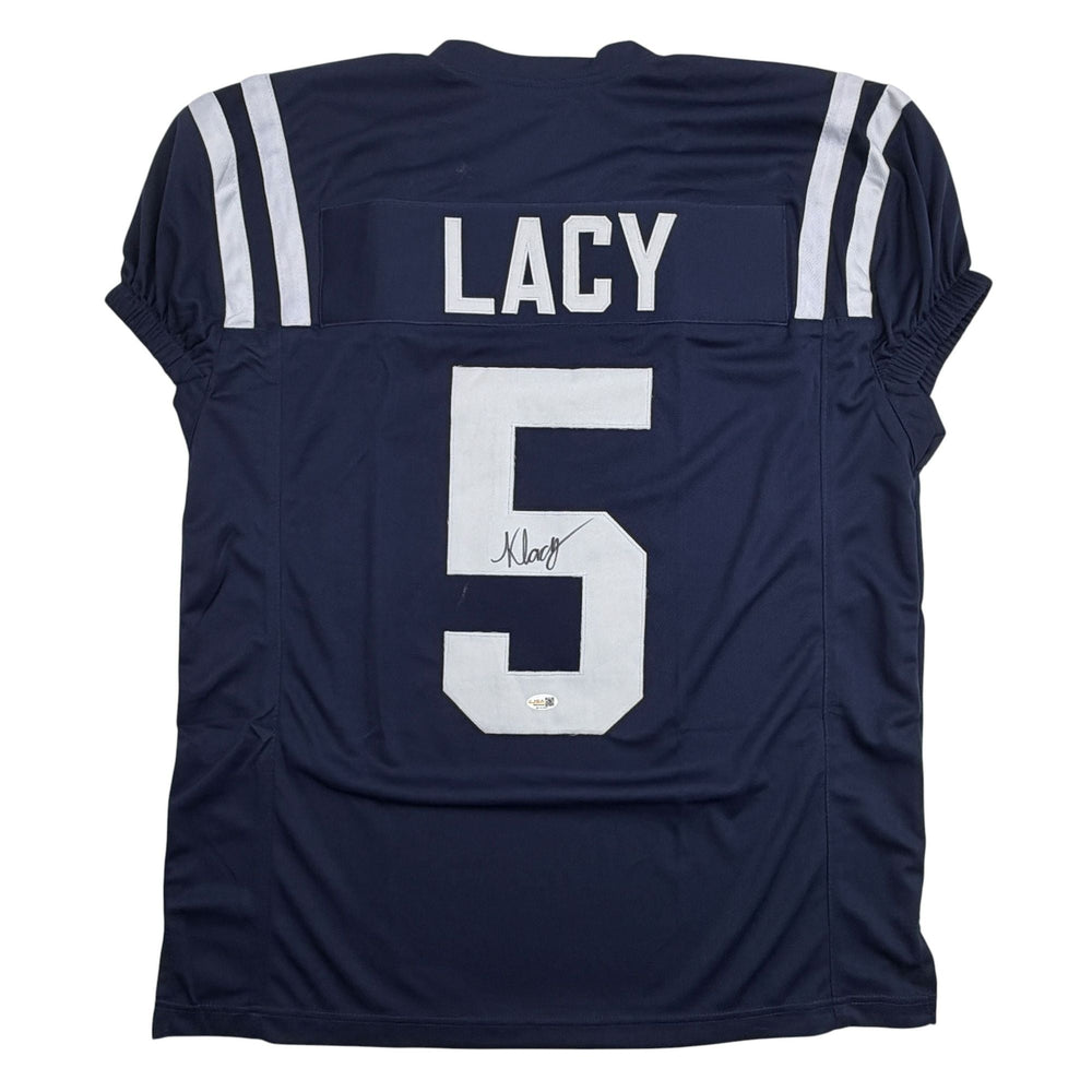 Autographed/Signed Kewan Lacy Ole Miss Blue College Football Jersey JSA COA (ONLINE ORDER ONLY)