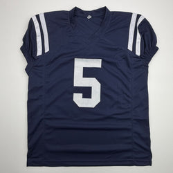 Autographed/Signed Kewan Lacy Ole Miss Blue College Football Jersey JSA COA (ONLINE ORDER ONLY)