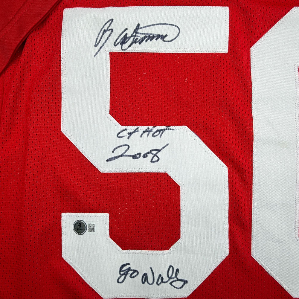 Autographed/Signed Ron Simmons Florida State FSU Red College Football Jersey Beckett BAS COA (ONLINE ORDER ONLY)