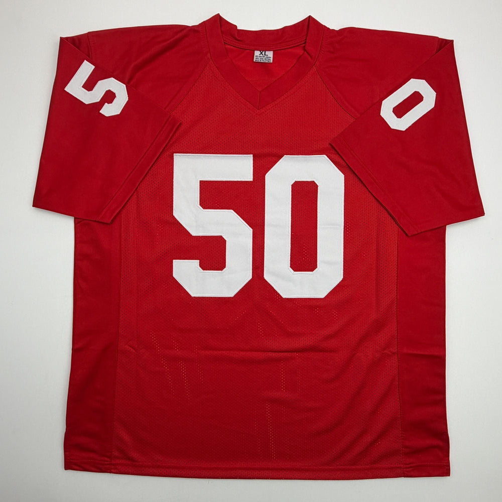 Autographed/Signed Ron Simmons Florida State FSU Red College Football Jersey Beckett BAS COA (ONLINE ORDER ONLY)
