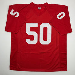 Autographed/Signed Ron Simmons Florida State FSU Red College Football Jersey Beckett BAS COA (ONLINE ORDER ONLY)