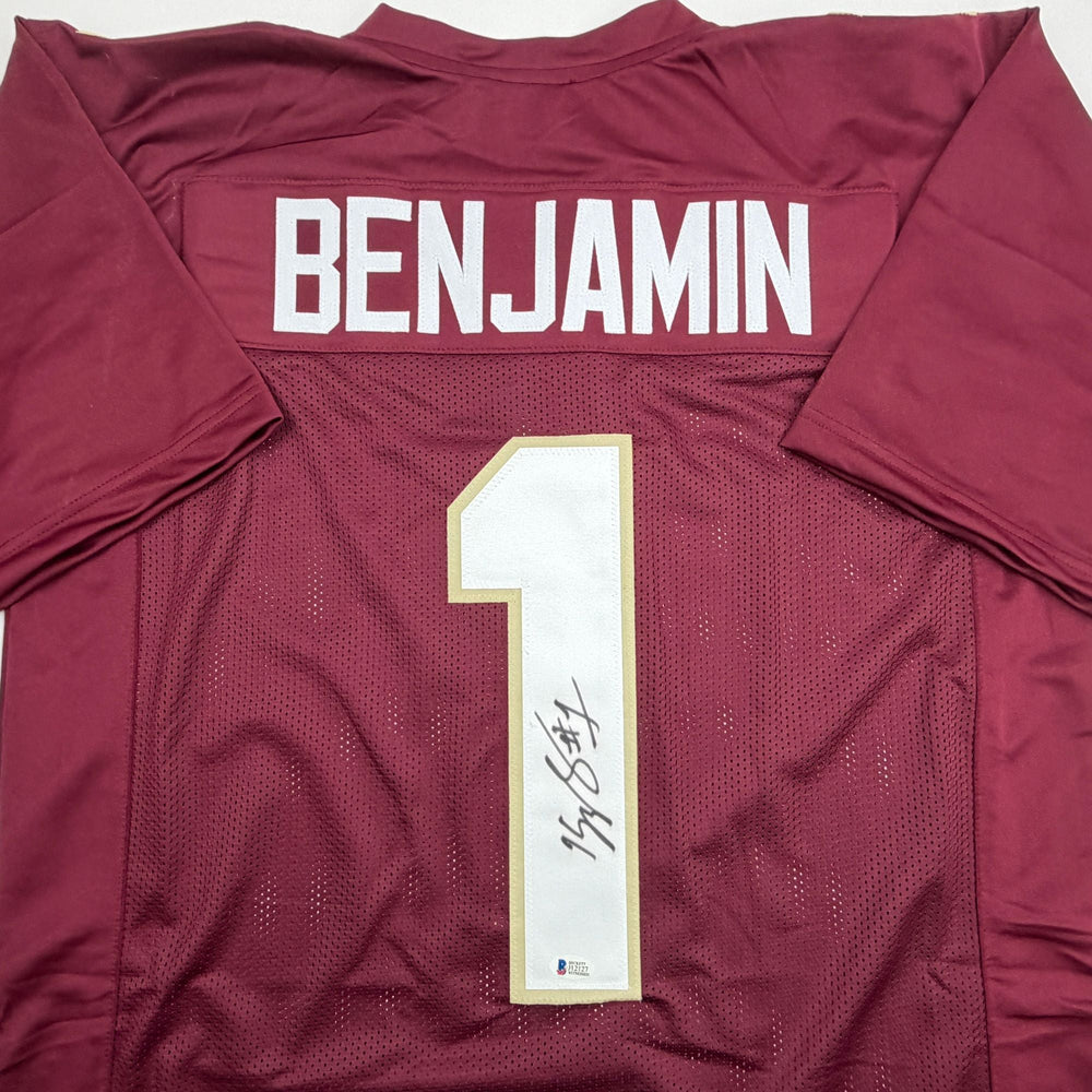 Autographed/Signed Kelvin Benjamin Florida State FSU Maroon College Football Jersey Beckett BAS COA (ONLINE ORDER ONLY)