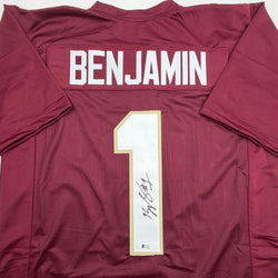 Autographed/Signed Kelvin Benjamin Florida State FSU Maroon College Football Jersey Beckett BAS COA (ONLINE ORDER ONLY)