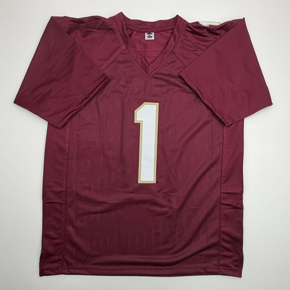 Autographed/Signed Kelvin Benjamin Florida State FSU Maroon College Football Jersey Beckett BAS COA (ONLINE ORDER ONLY)
