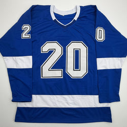 Autographed/Signed Nick Paul Tampa Bay Blue Hockey Jersey JSA COA (ONLINE ORDER ONLY)